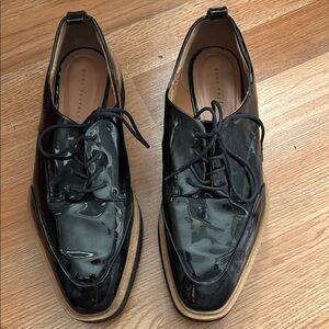 EUC Zara Black Loafer Shoes Elegant Design